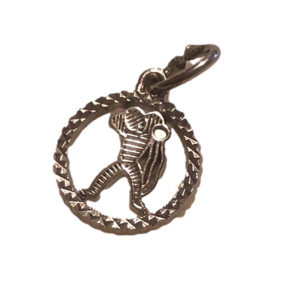 VTG Sterling Silver Person Diamond Cut Miniature Charm Bracelet Charm 14mm - Picture 1 of 4
